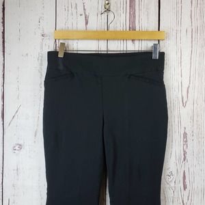 Chicos Perfect Stretch Pants Womens Size 0 Flat Front Straight Leg Black